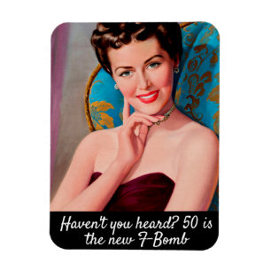 50 Is The F-Bomb Funny Retro Birthday Magnet