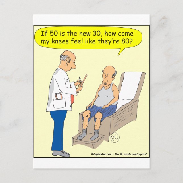 50 Is The New 30 Cartoon Postcard (Front)
