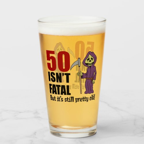50 Isnt Fatal But Still Old Grim Reaper Glass