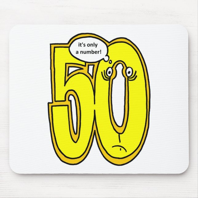 50, it only a number, portrait mouse pad (Front)