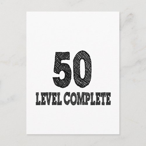 50 Level Complete Birthday Postcard