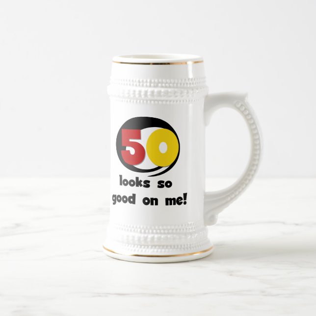 50 Looks So Good On Me T-shirts and Gifts Beer Stein (Right)