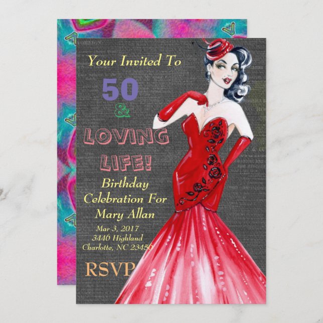 50 & Loving Life Party Invitations (Front/Back)