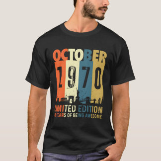 50 Made In October 1970 50Th T-Shirt