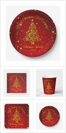 50+ Matching Christmas Gold Tree on Red Stars