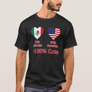 50 Mexican 50 American 100 Cute Half Patriotic Fla T-Shirt