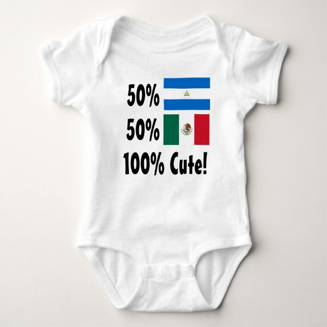 50% Nicaraguan 50% Mexican 100% Cute Baby Bodysuit (Front)