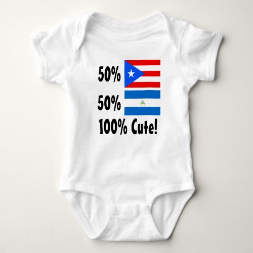 50 Nicaraguan 50 Puerto Rican 100 Cute Baby Bodysuit