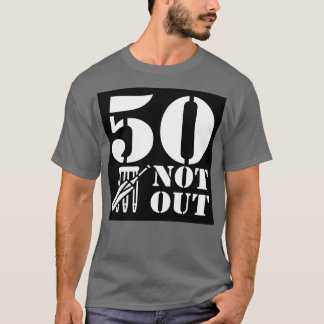 50 Not Out Cricket Design Sticker T-Shirt