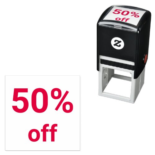 50 Off Bright Red Sale Ticket  Self_inking Stamp