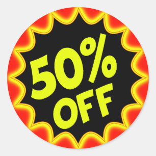 50% OFF CLASSIC ROUND STICKER