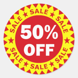 50% OFF CLASSIC ROUND STICKER