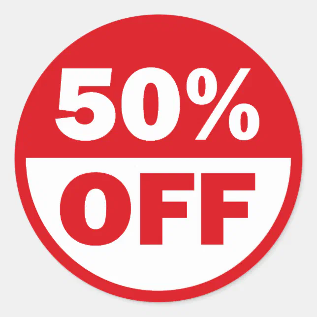 505 Off Sticker 50% OFF CLASSIC ROUND STICKER | Zazzle