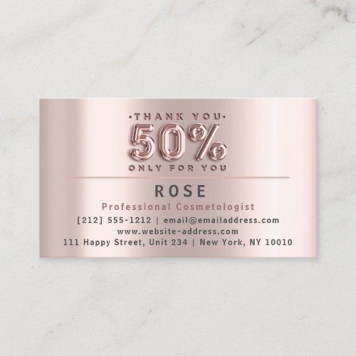 50 Off Discount Logo Thank Rose US American Flag Appointment Card