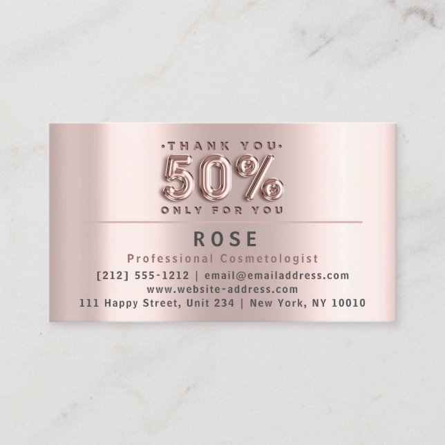 50% Off Discount Logo Thank Rose US American Flag Appointment Card (Front)