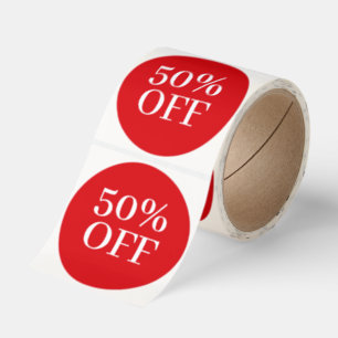 50% Off Price Stickers for Retail Stores Sale