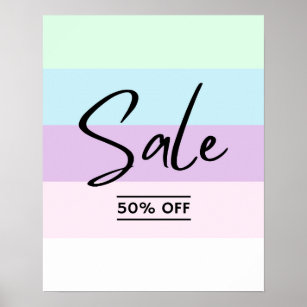 50% Off Retail Sale Sign, Boutique Sale Signage, Poster