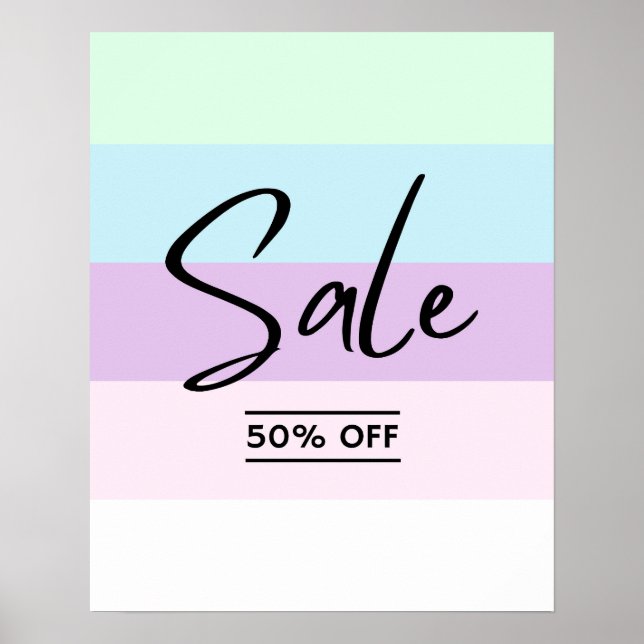 50% Off Retail Sale Sign, Boutique Sale Signage, Poster (Front)