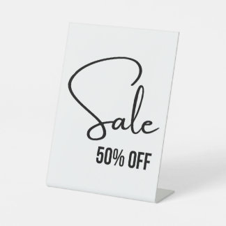 50% Off, Retail Sale Sign, Modern Sophisticated Pedestal Sign