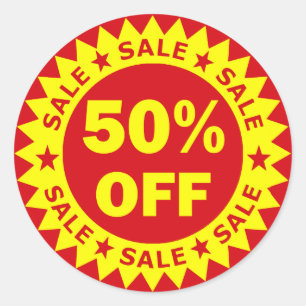 50% Off Retail Sale Stickers