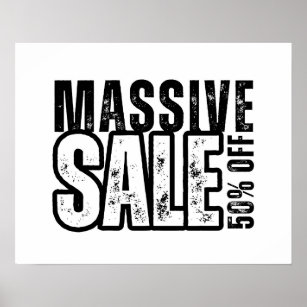 50% Off Sale Sign, Retail Store Signage, Business Poster