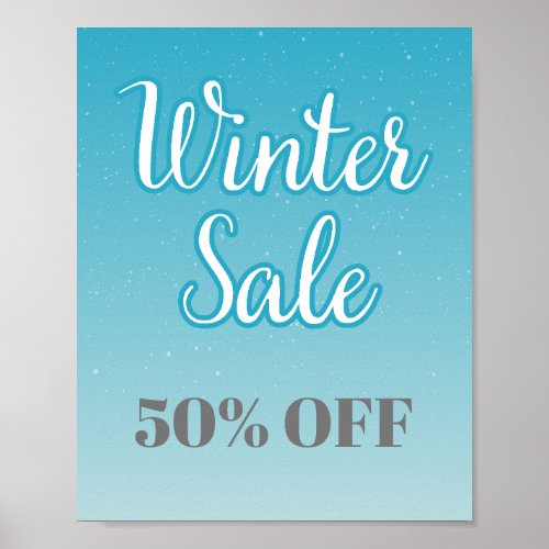 50 Off Winter Sale Sign Editable Seasonal Sale 