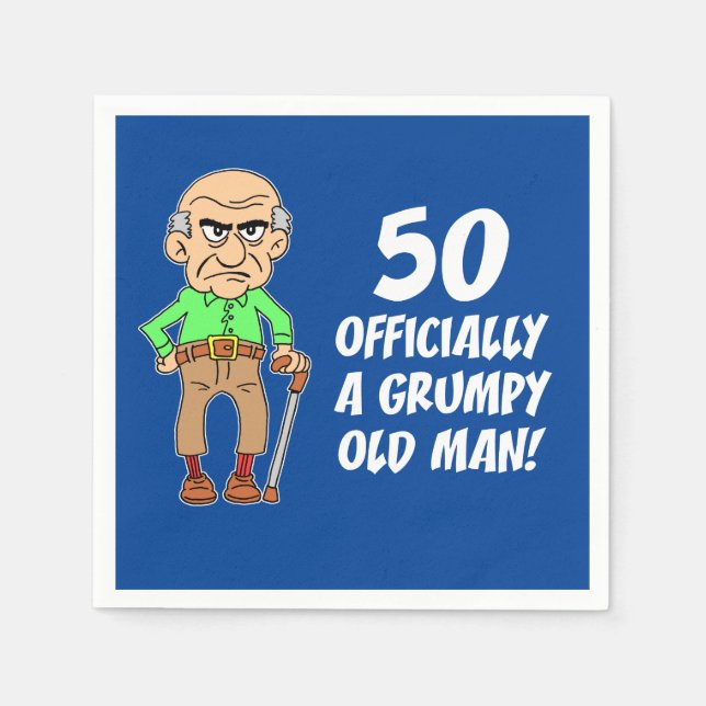 50 Officially A Grumpy Old Man Napkins (Front)