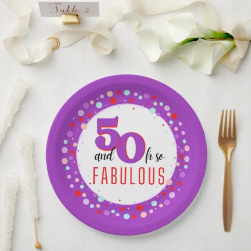 50  Oh So Fabulous Birthday Paper Plates