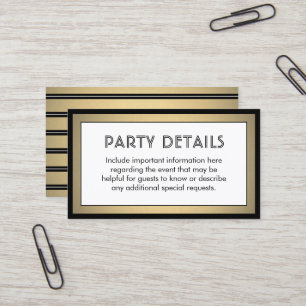 50 Pack Details Enclosure Black, White & Gold Business Card