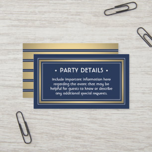50 Pack Details Enclosure Elegant Navy Blue Gold Business Card