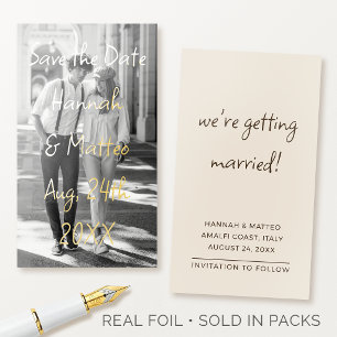 50 Pack Gold Foil Save the Date Photo Wedding Card