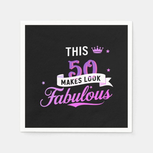 50 Pack Paper Napkins - Perfect for Birthdays  (Front)