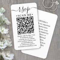 50 Pack QR Code Wedding RSVP & Details Enclosure