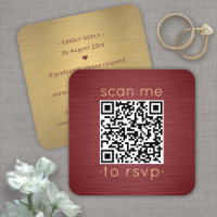 50 Pack QR RSVP Burgundy & Gold Wedding Enclosure