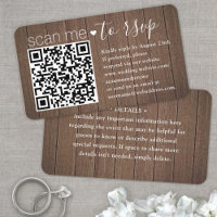 50 Pack Scan Me QR RSVP Brown Faux Wood Enclosure
