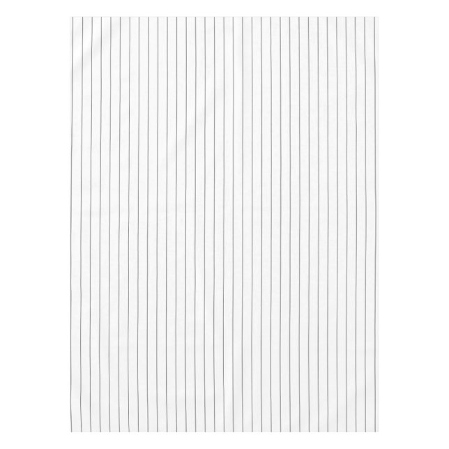 50 percent gray pinstripe on 1 inch white stripe tablecloth (Front)