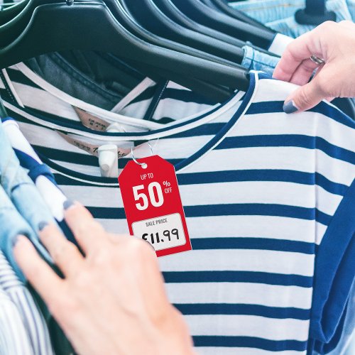 50 Percent Off Red SALE Product Price Tag