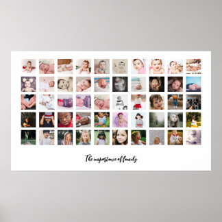 50 Photo Collage and Text Personalized Poster
