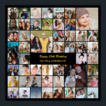 50 Photo Collage Personalized 50th Birthday Gift Poster<br><div class="desc">Turn your favorite photos into a stunning piece of wall art. This custom photo collage poster is the perfect way to tell your story, capturing a lifetime of memories in one beautiful display. With 100% personalization, you can easily upload your own photos and customize the text, fonts, and colors to...</div>