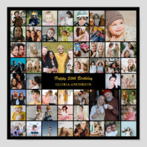 50 Photo Collage Personalized 50th Birthday Gift Poster