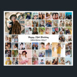 50 Photo Collage Personalized Birthday Gift Poster<br><div class="desc">Turn your favorite photos into a stunning piece of wall art. This custom photo collage poster is the perfect way to tell your story, capturing a lifetime of memories in one beautiful display. With 100% personalization, you can easily upload your own photos and customize the text, fonts, and colors to...</div>