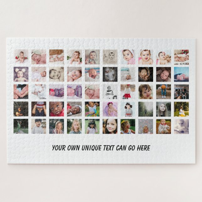50 Photo Collage unique personalized DIY Jigsaw Puzzle (Horizontal)