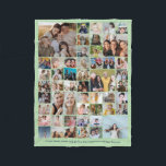 50 Pictures Photo Collage Custom Color Mint Green Fleece Blanket<br><div class="desc">Turn your favorite photos into a stunning piece of art. This custom photo collage design is the perfect way to tell your story, capturing a lifetime of memories in one beautiful display. With 100% personalization, you can easily upload your own photos and customize the text, fonts, and colors to perfectly...</div>