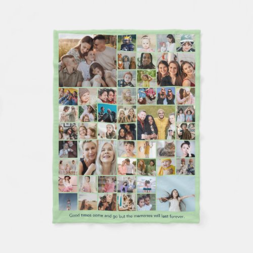 50 Pictures Photo Collage Custom Color Mint Green