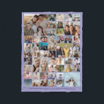 50 Pictures Photo Collage Custom Color Purple Fleece Blanket<br><div class="desc">Turn your favorite photos into a stunning piece of art. This custom photo collage design is the perfect way to tell your story, capturing a lifetime of memories in one beautiful display. With 100% personalization, you can easily upload your own photos and customize the text, fonts, and colors to perfectly...</div>