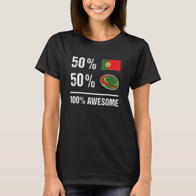 50 Portugal 50 Rugby 100 Awesome Portugal Rugby T-Shirt (Front)