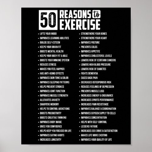 50 Reasons to Workout Poster