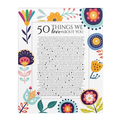 50 reasons we love you 45 Reasons 60th birthday Acrylic Print