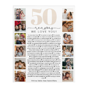 50 Reasons We Love You Birthday Keepsake Gift Acrylic Print