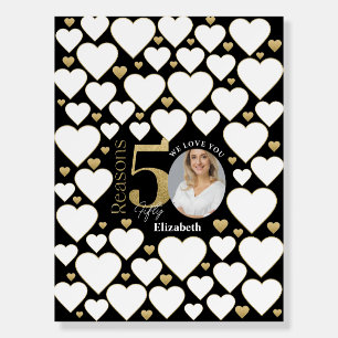 50 Reasons We Love You Black Gold Board